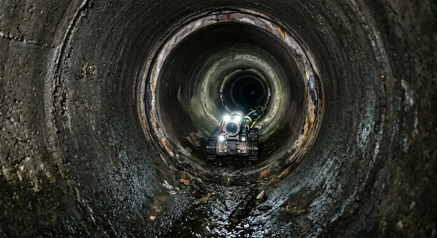 Robotic sewer camera inspecting pipe interior for Sewer Line Repair in Park Ridge